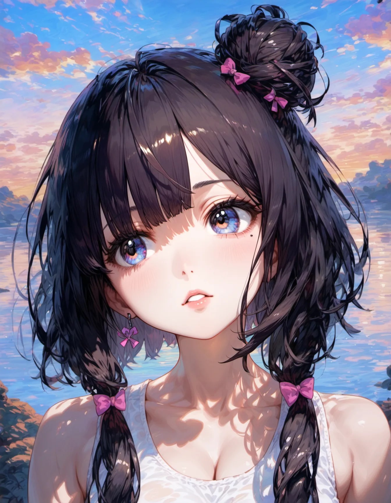 Twilight Braids by the Sea | の人気AIイラスト・グラビア