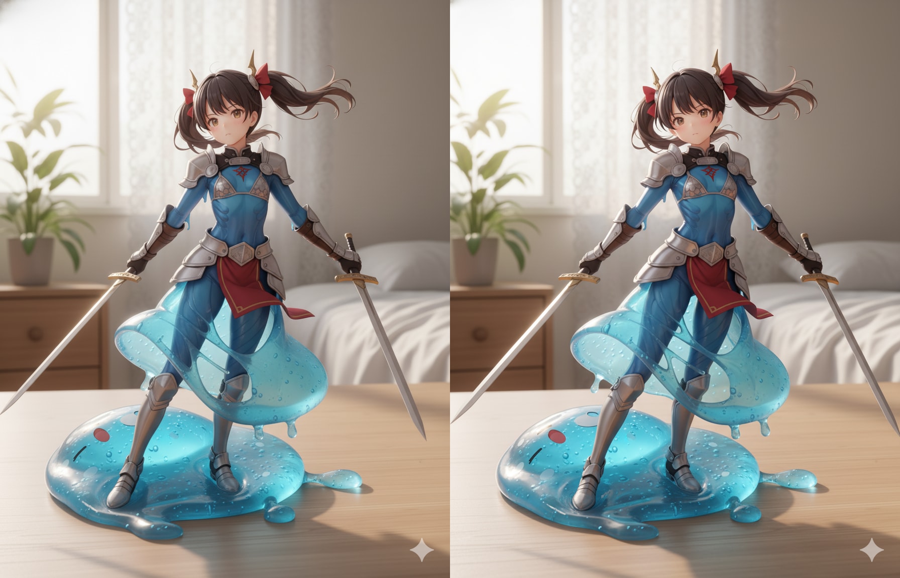 立体視：スライムナイト：ツインテビッチ | の人気AIイラスト・グラビア