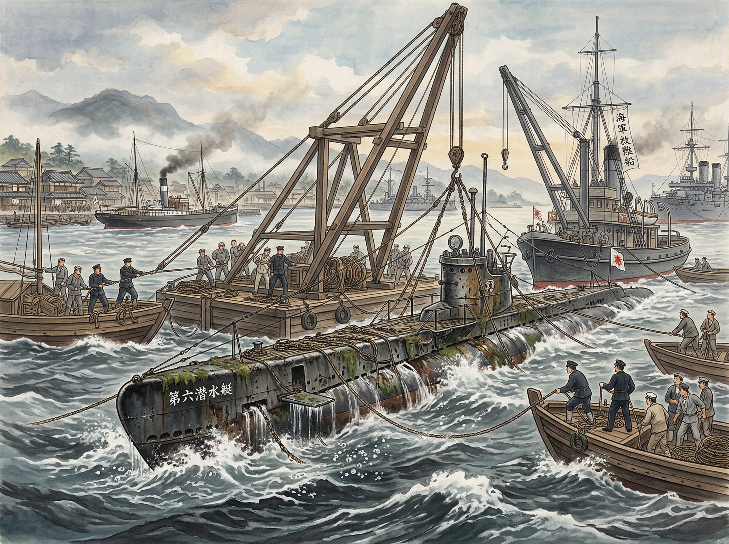 第六潜水艇の引き上げ | の人気AIイラスト・グラビア