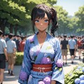 紫陽花浴衣ガール2 3枚目