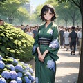 紫陽花浴衣ガール2 2枚目