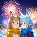 12枚）雪と花火 4枚目