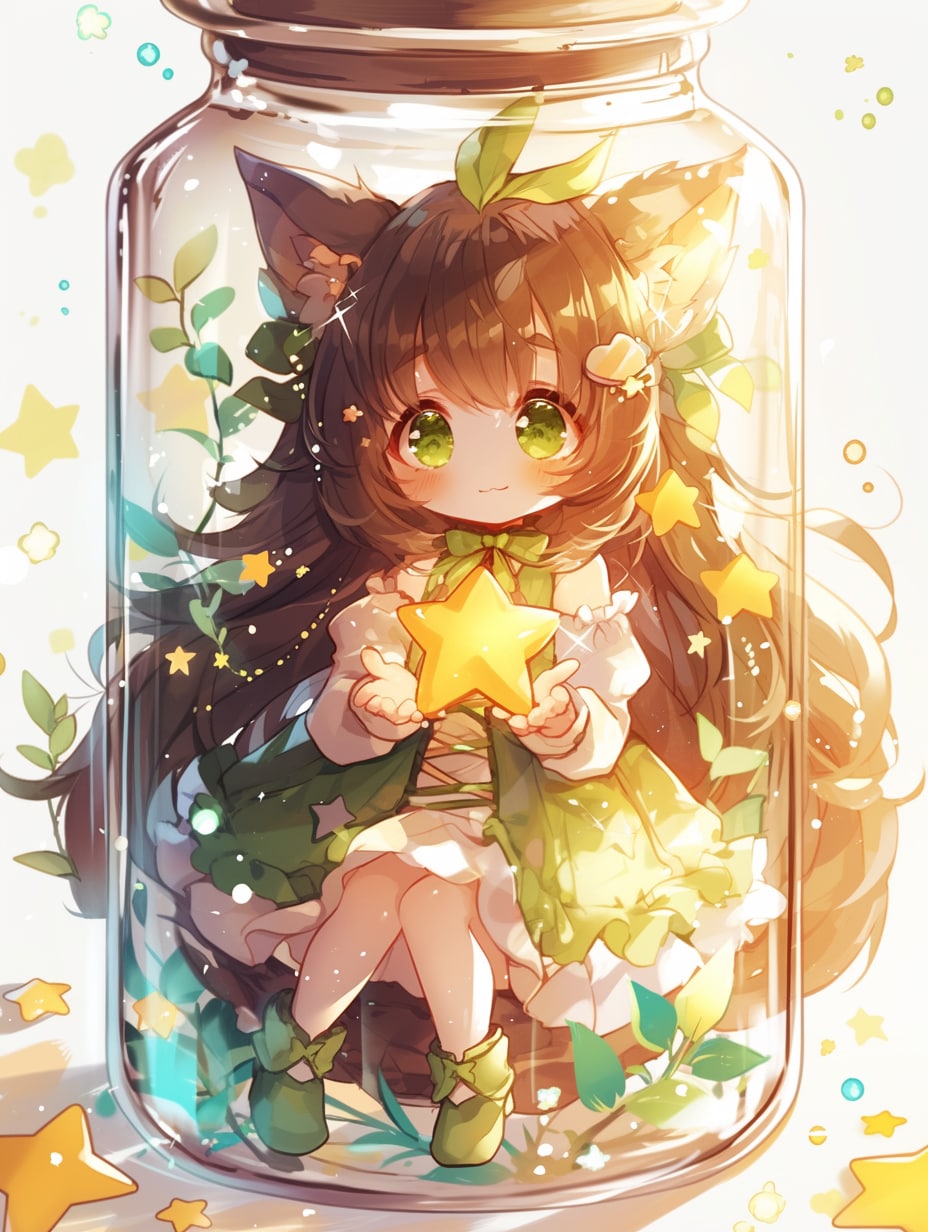 「瓶詰の少女」黄61 | の人気AIイラスト・グラビア