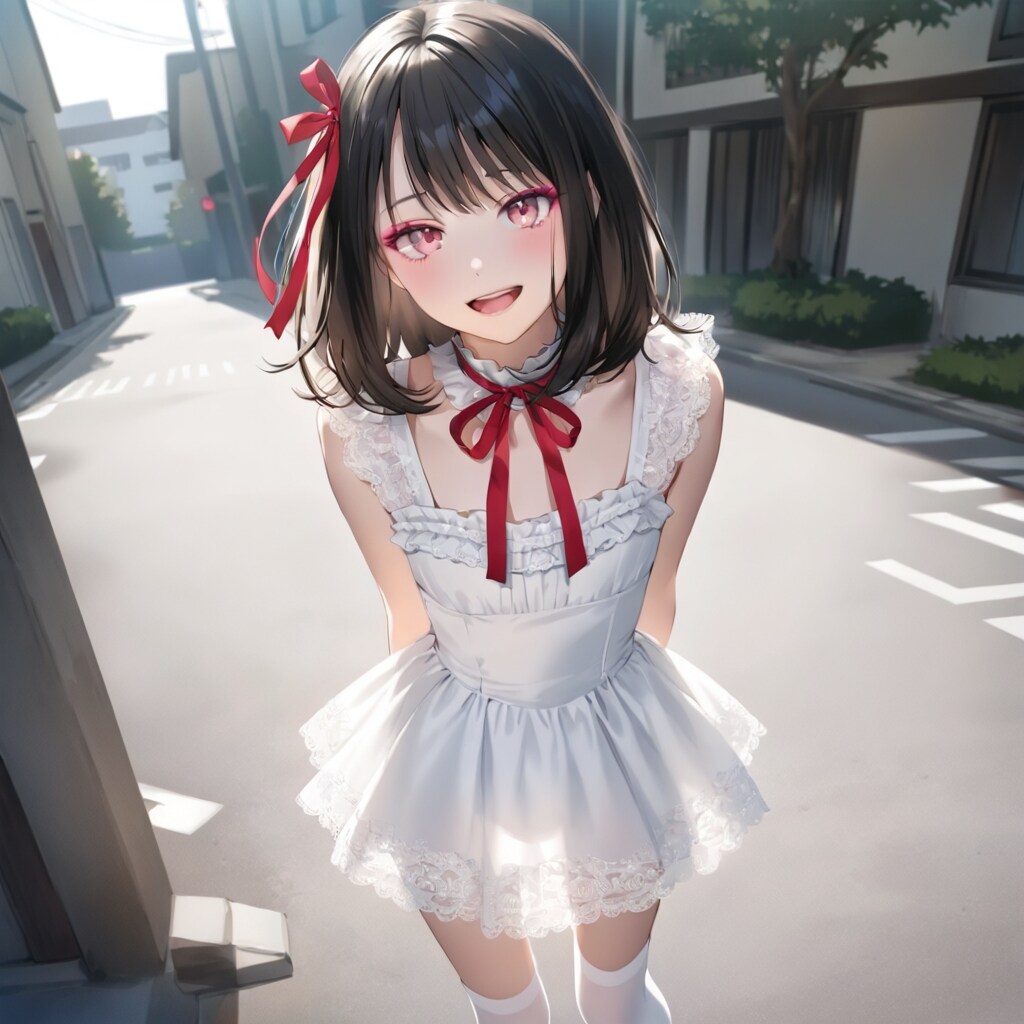 街角で