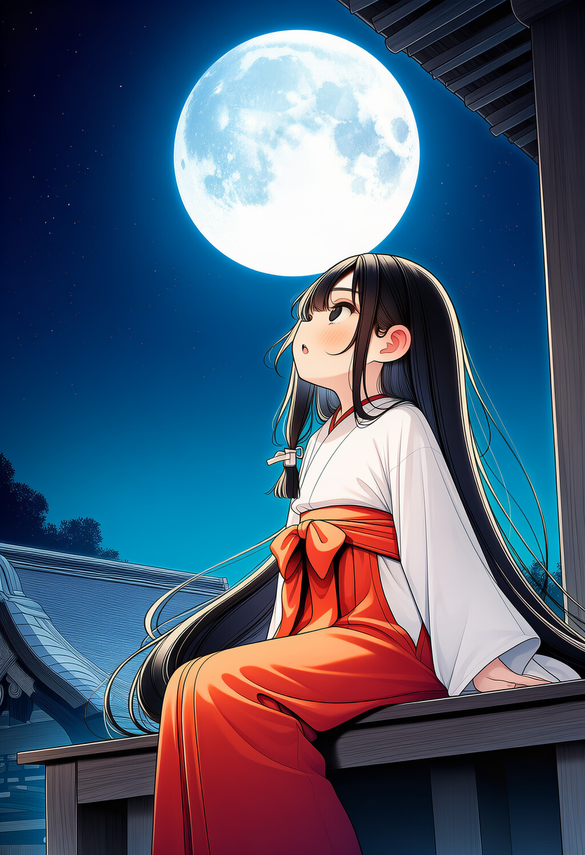 姫巫女は月に何を思ふ | の人気AIイラスト・グラビア
