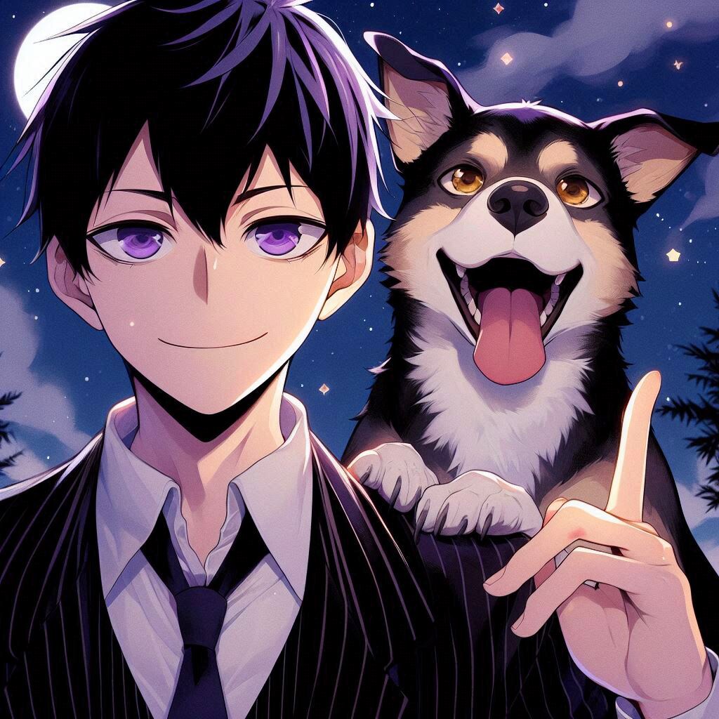 ペットの犬と、黒髪短髪男性★その2-1(12枚)