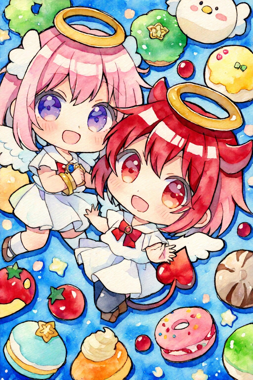 てんし天使とあくま天使 | の人気AIイラスト・グラビア