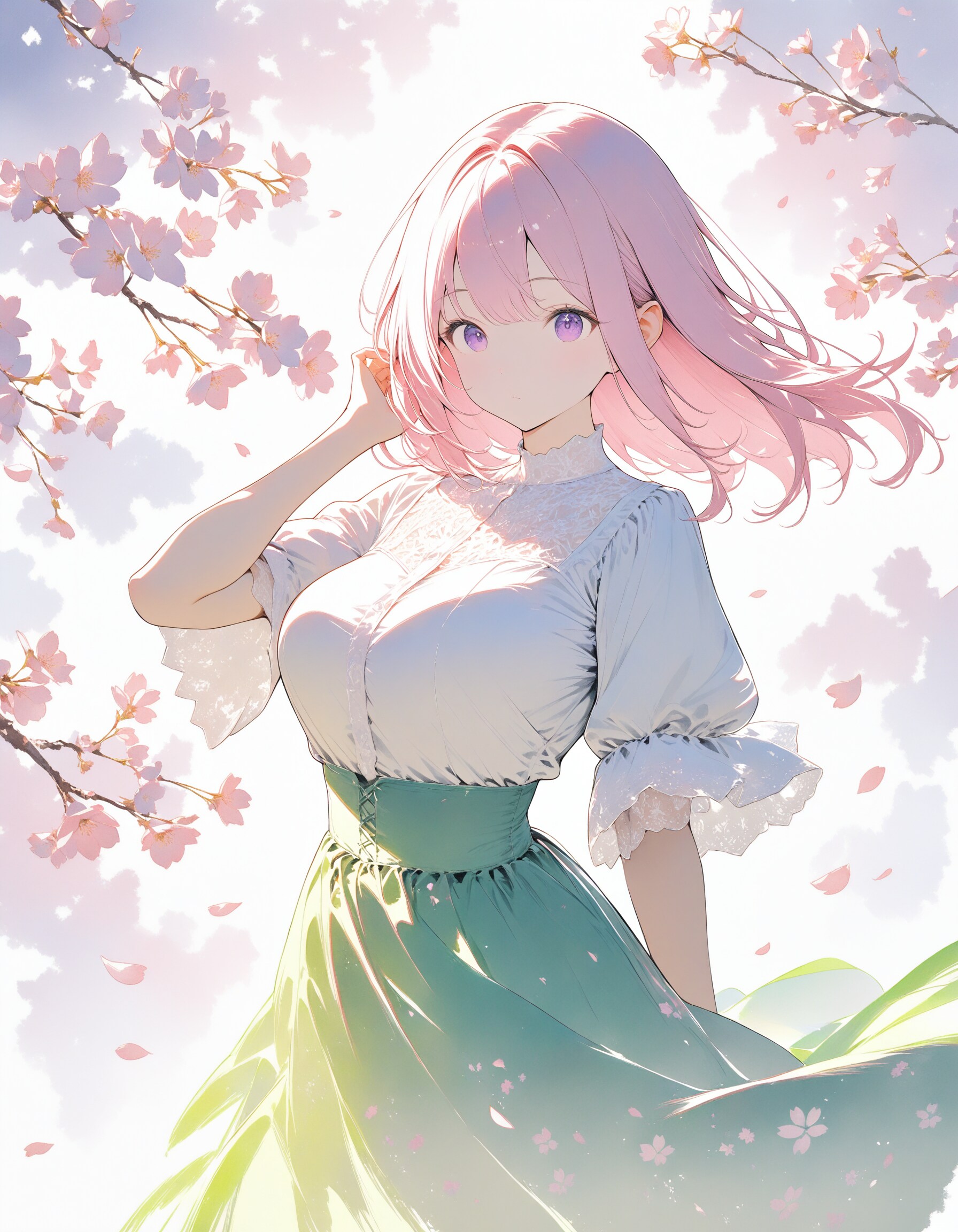 春のロングスカート姉さんXL | の人気AIイラスト・グラビア