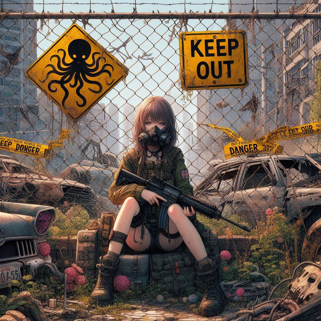 エイリアンに侵略された世界とガスマスク少女🐙