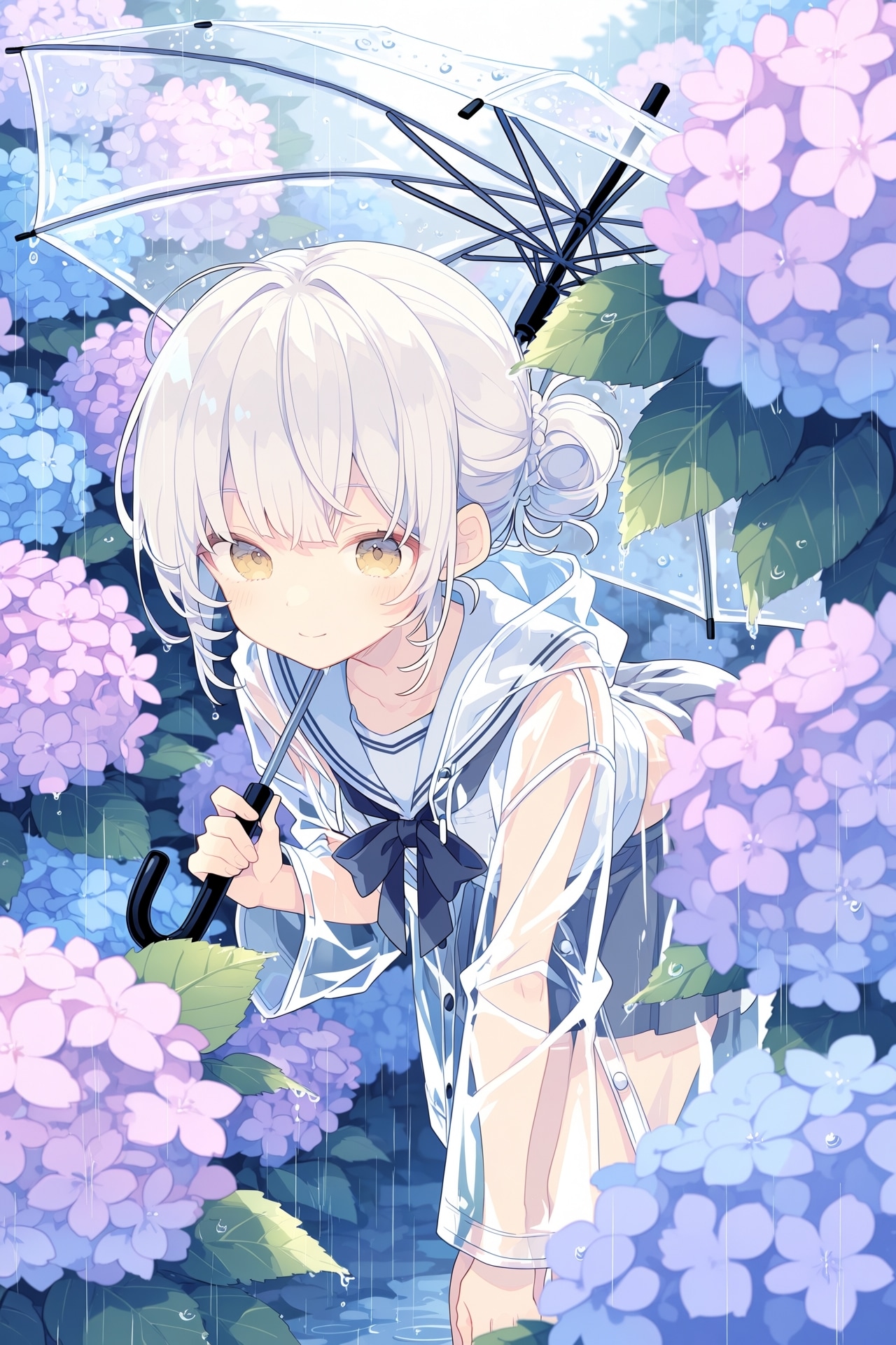 傘と紫陽花