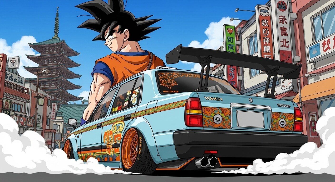 孫悟空とコンフォートセダンタクシー | の人気AIイラスト・グラビア