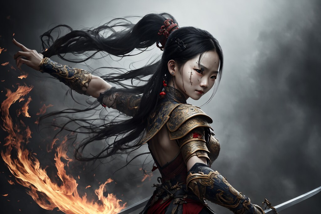 煙と炎の中国娘