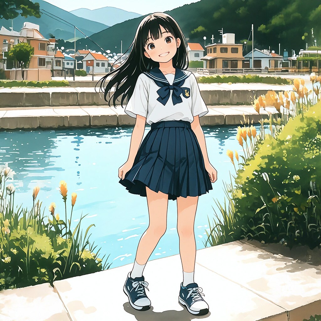 【港町の少女】 元気 | の人気AIイラスト・グラビア