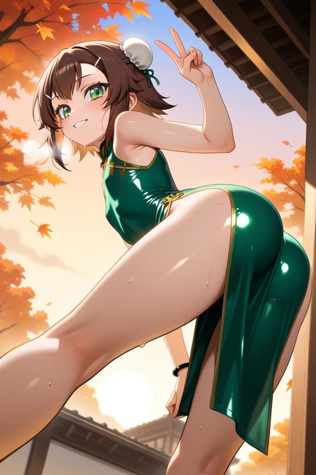 バカとテストと召喚獣　木下秀吉　チャイナドレス緑