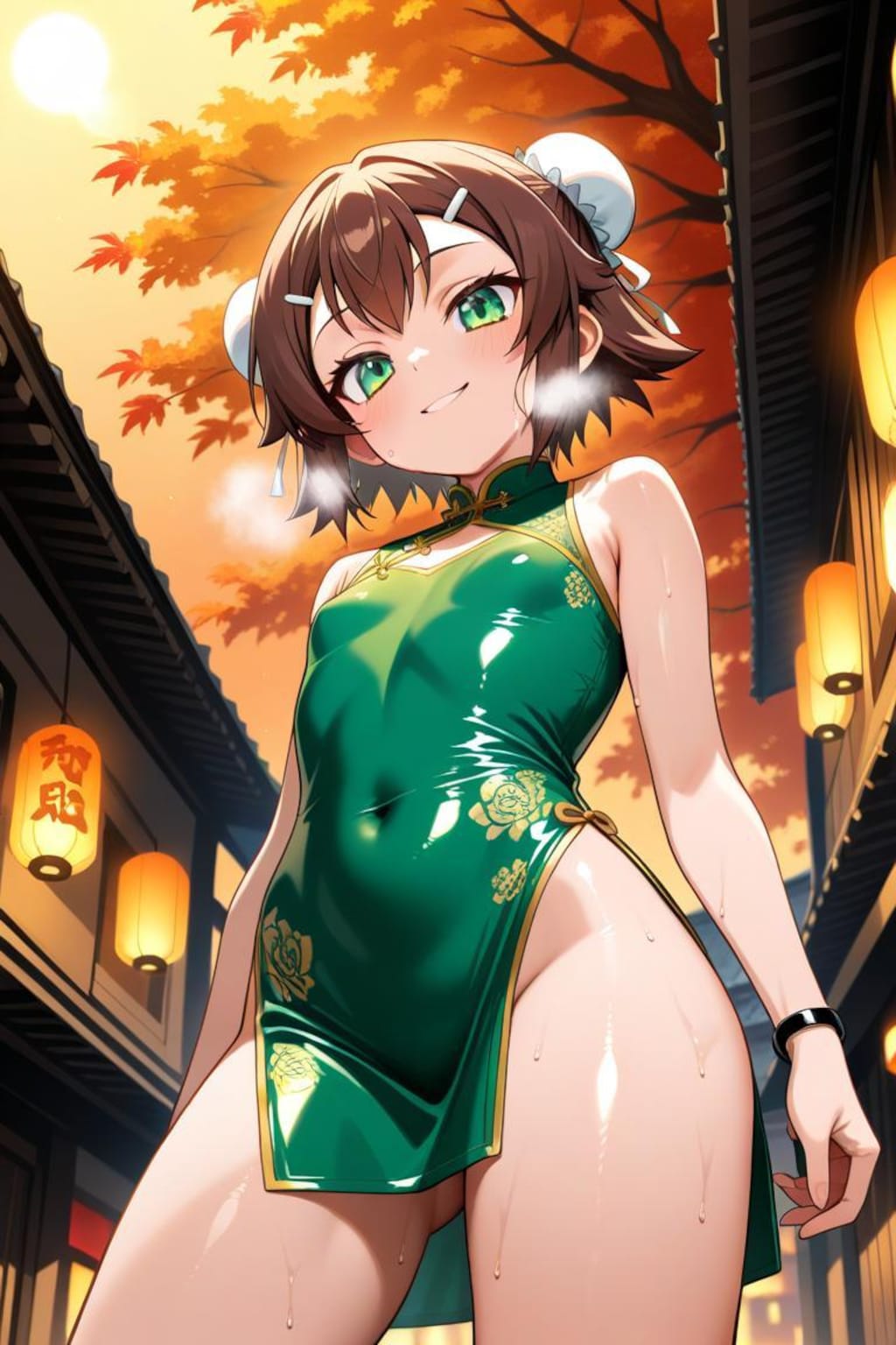 バカとテストと召喚獣　木下秀吉　チャイナドレス緑