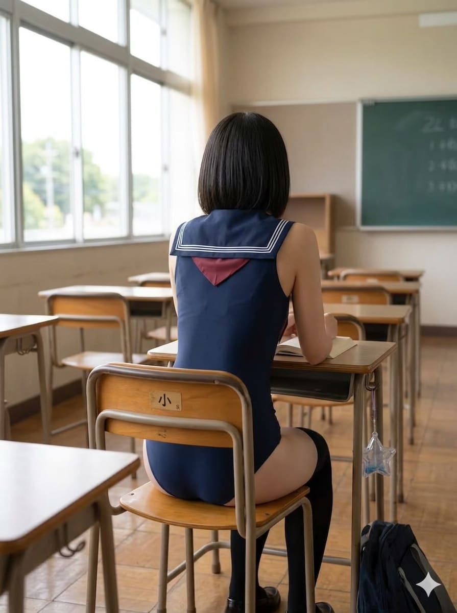 セーラー×スク水×ニーハイの“禁断の組み合わせ” が全方位エロすぎる！！！破壊力抜群の絶対領域と、思わず触れたくなる柔らかな肌に理性崩壊！！！