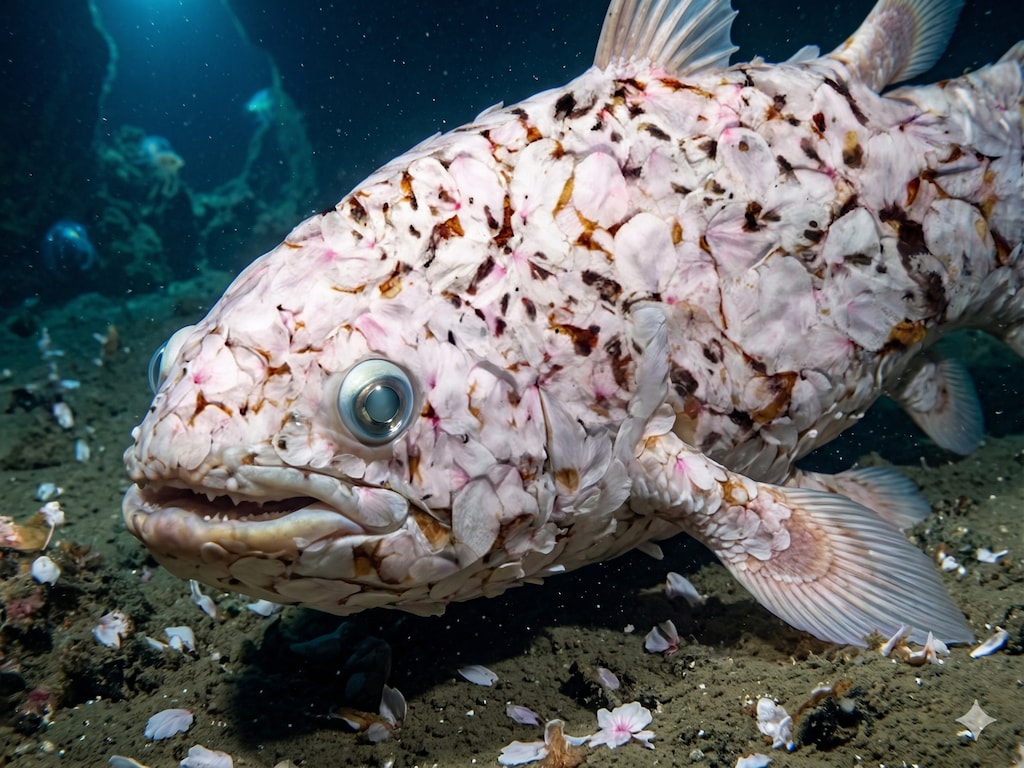 散った桜の花びらが