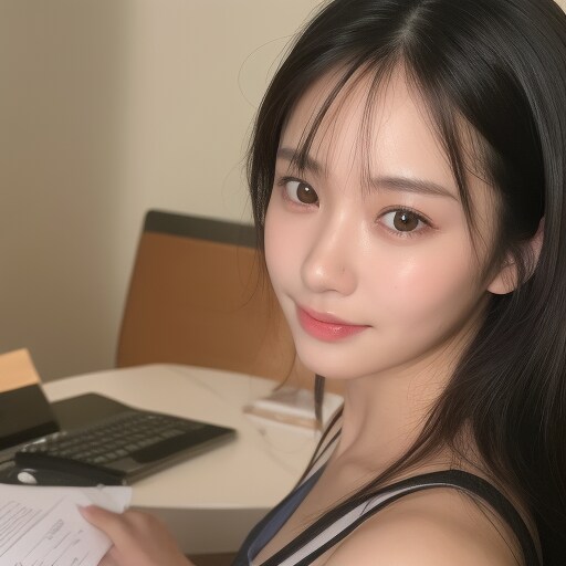 お仕事中美女
