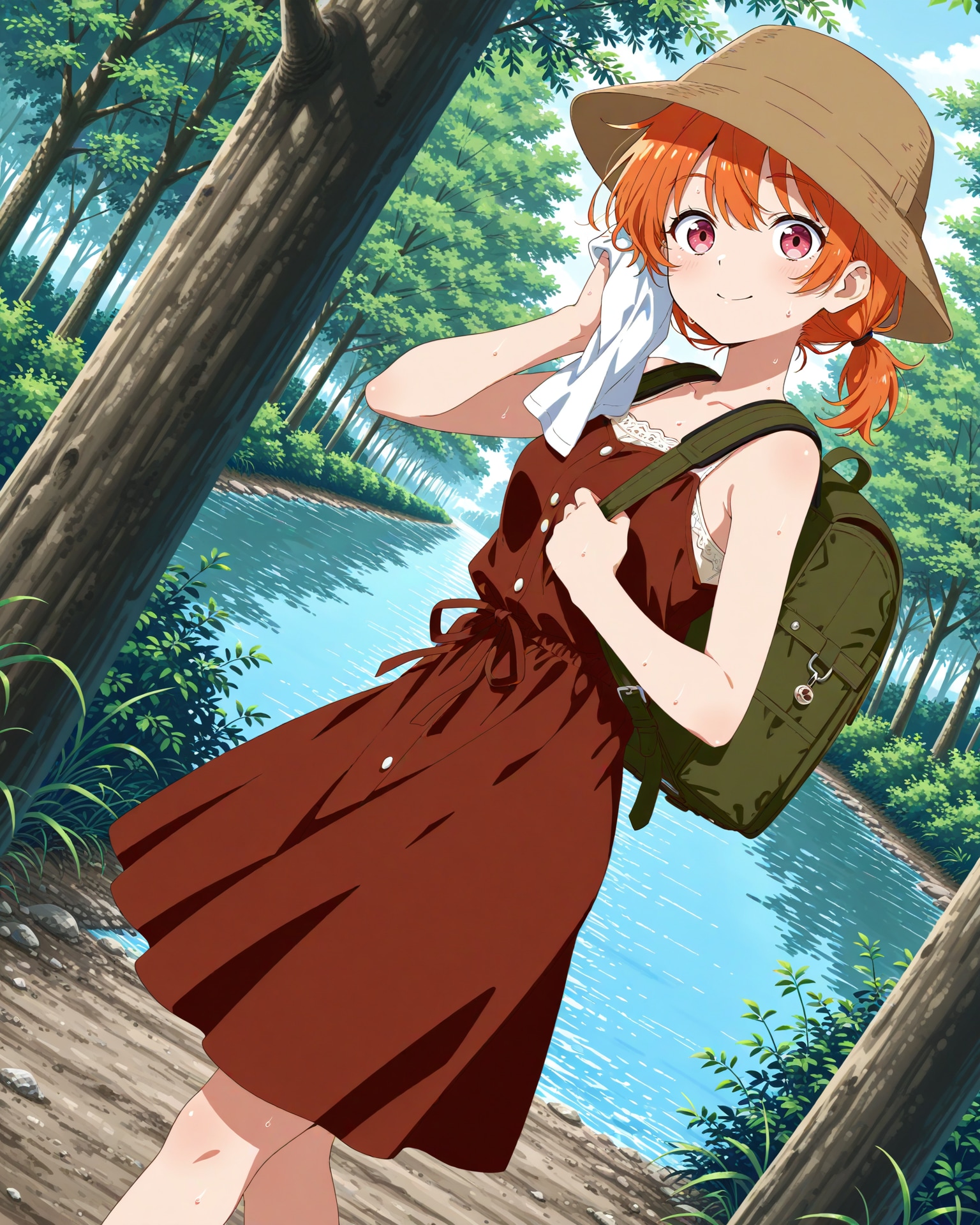 自然の中を歩く夏