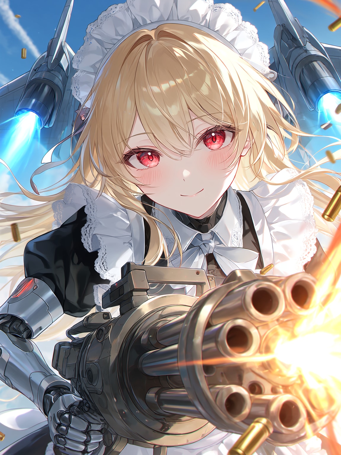 武装メイドとミニガン