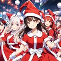 サンタ衣装の少女達 5枚目