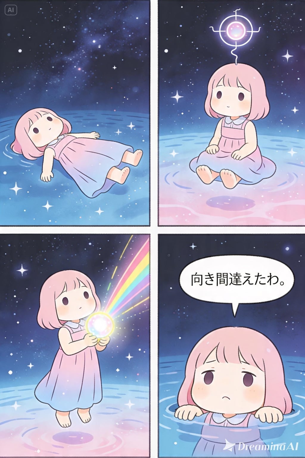 Dreamina生成と四コマ漫画指定
