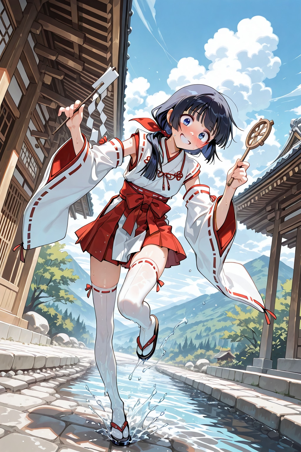 礼服で駆け抜ける闘う巫女