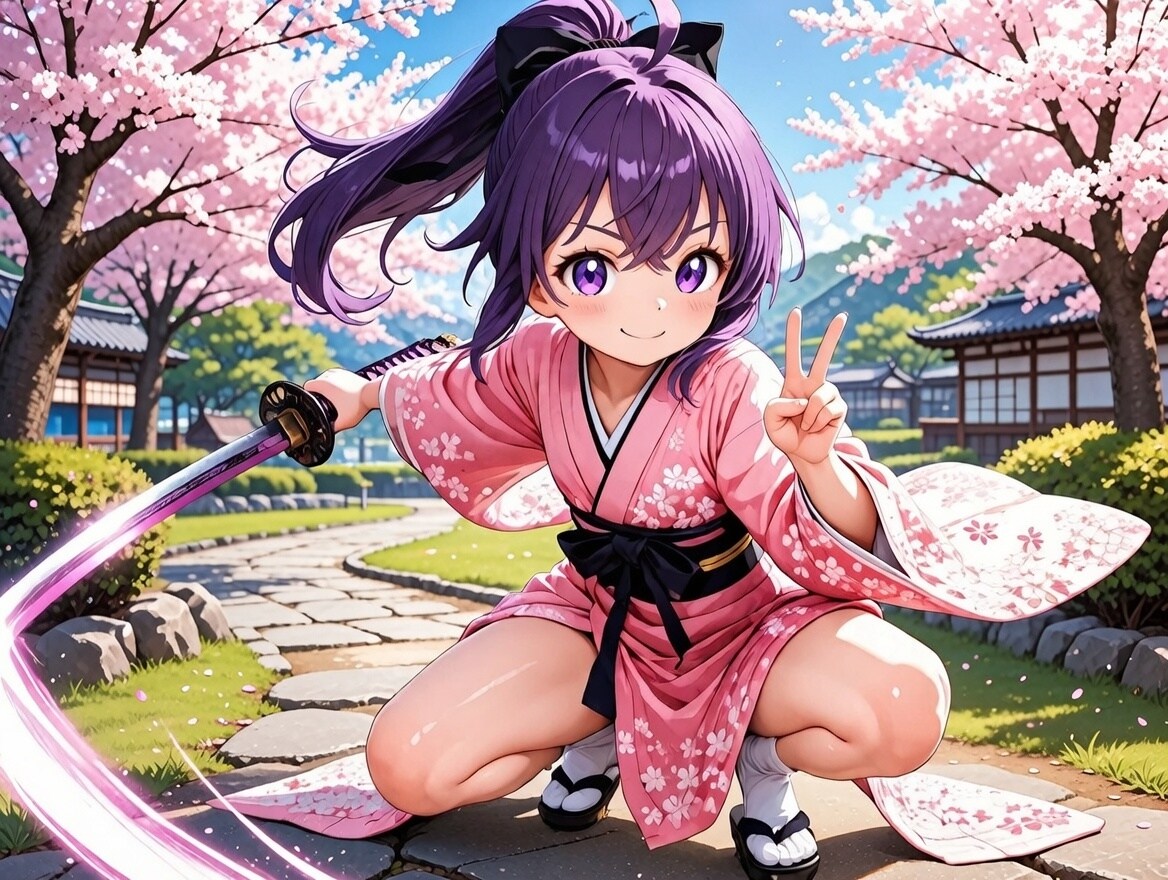 桜とクノイチ