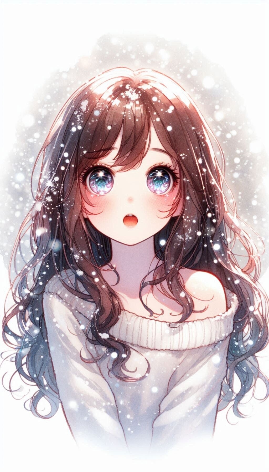 混ざり合う粉雪と星