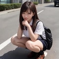 しゃがみ女子 3枚目