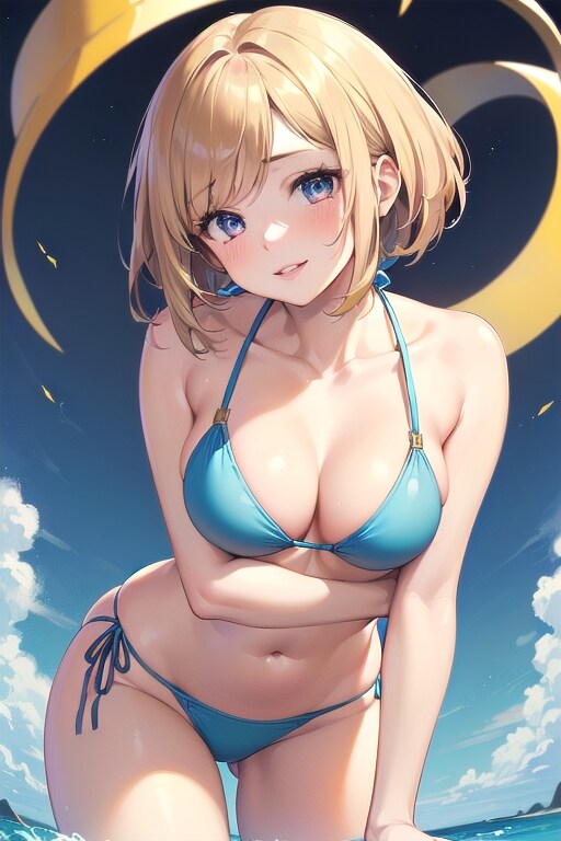 水色ビキニ