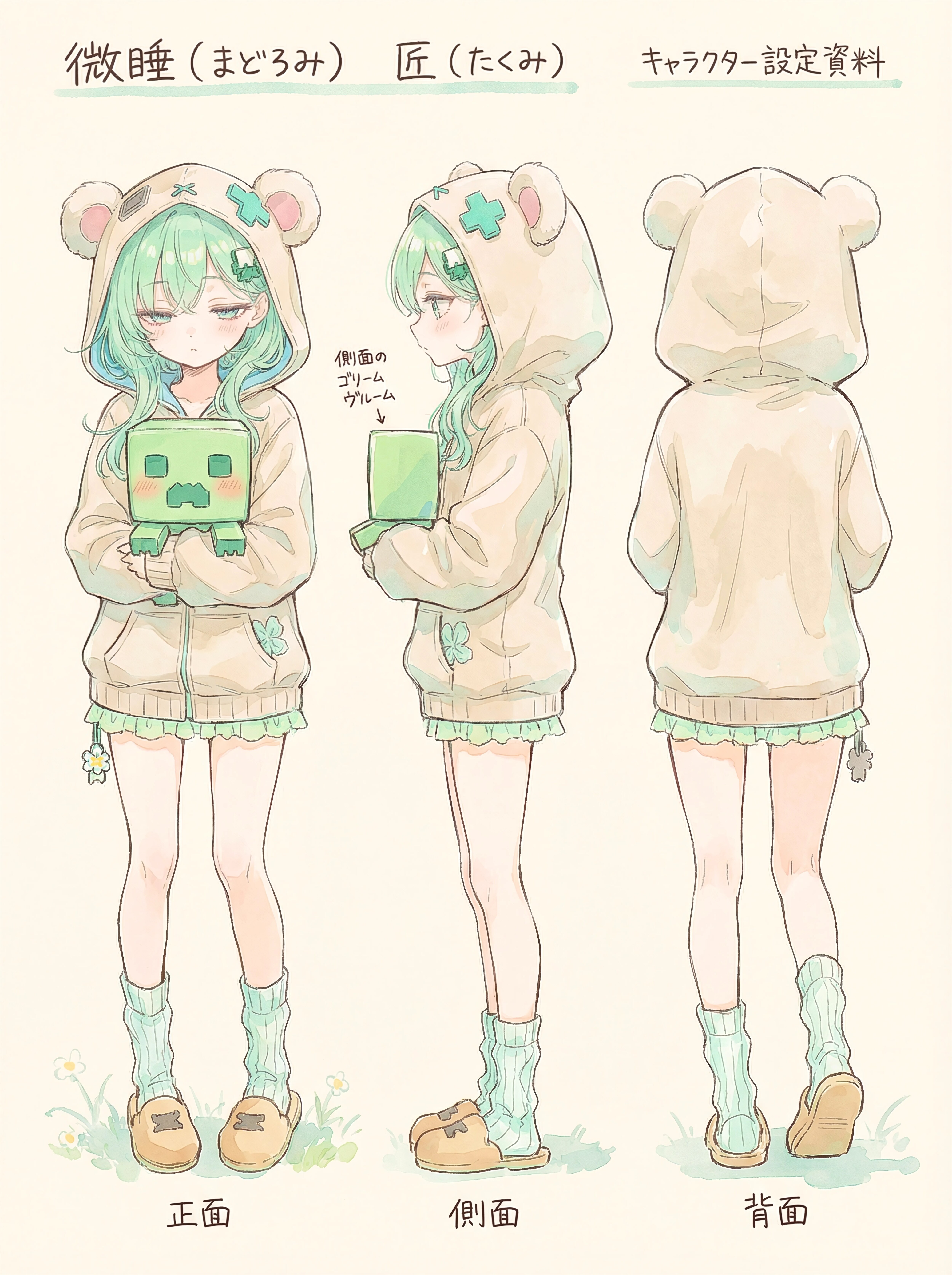 Creeper Girl Character Sheet | の人気AIイラスト・グラビア