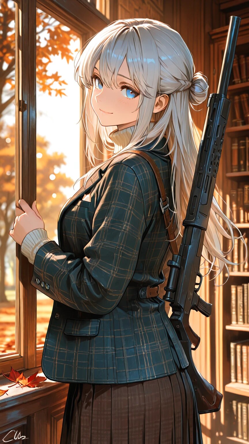 ガンクラブチェックという柄の服をアメリアと奏に着てもらった
