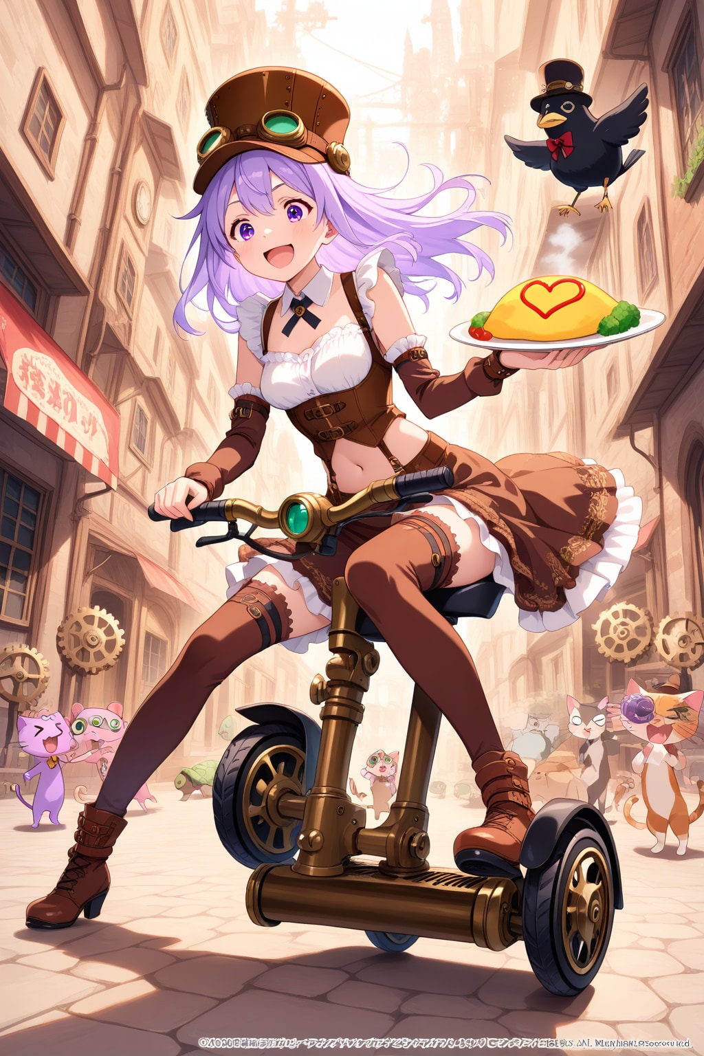 スチームパンクの紫髪ちゃん