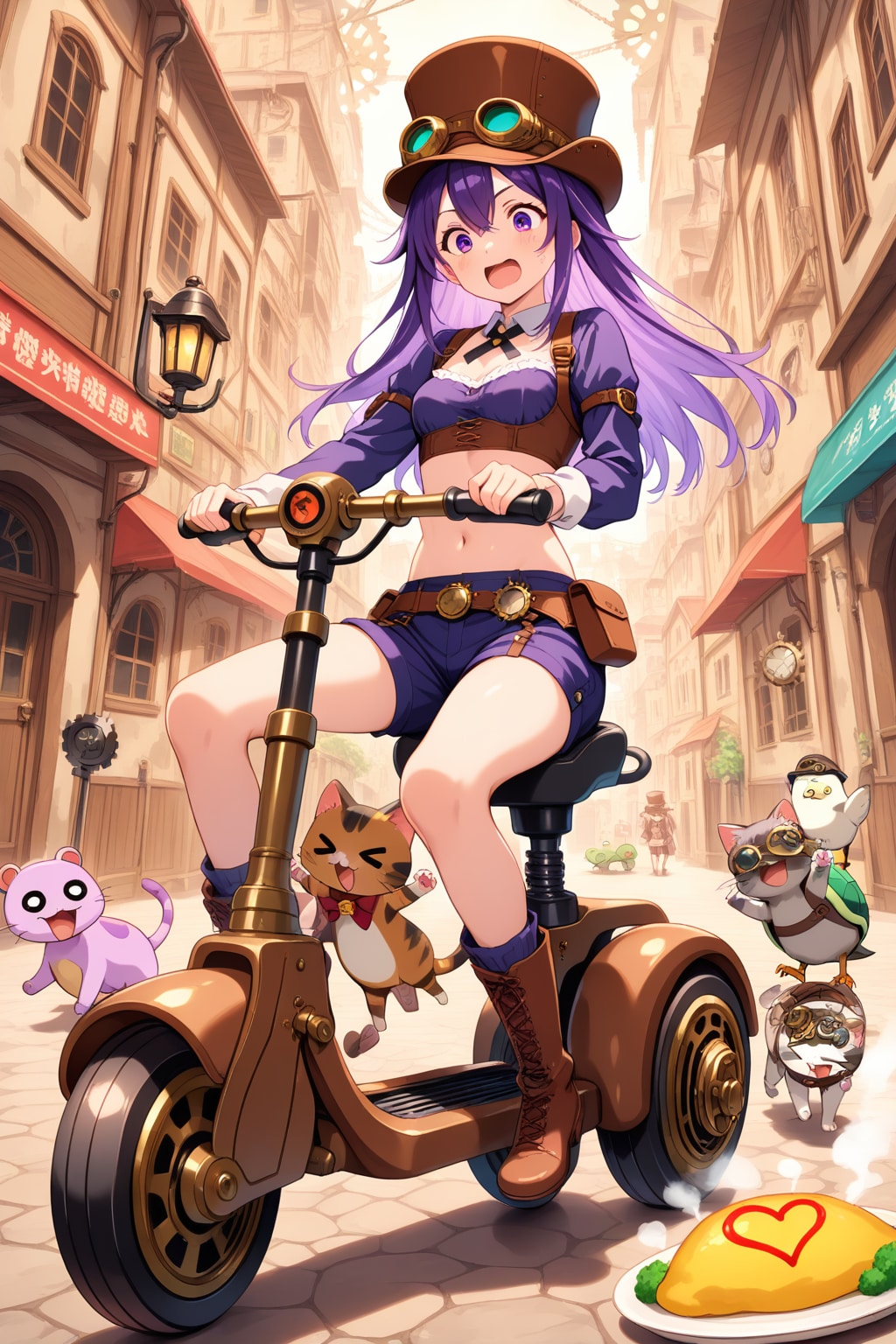 スチームパンクの紫髪ちゃん