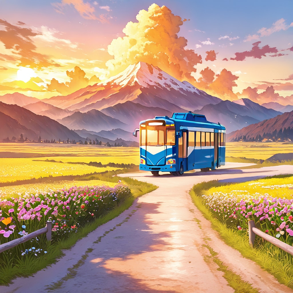 青いバスの夢 | の人気AIイラスト・グラビア