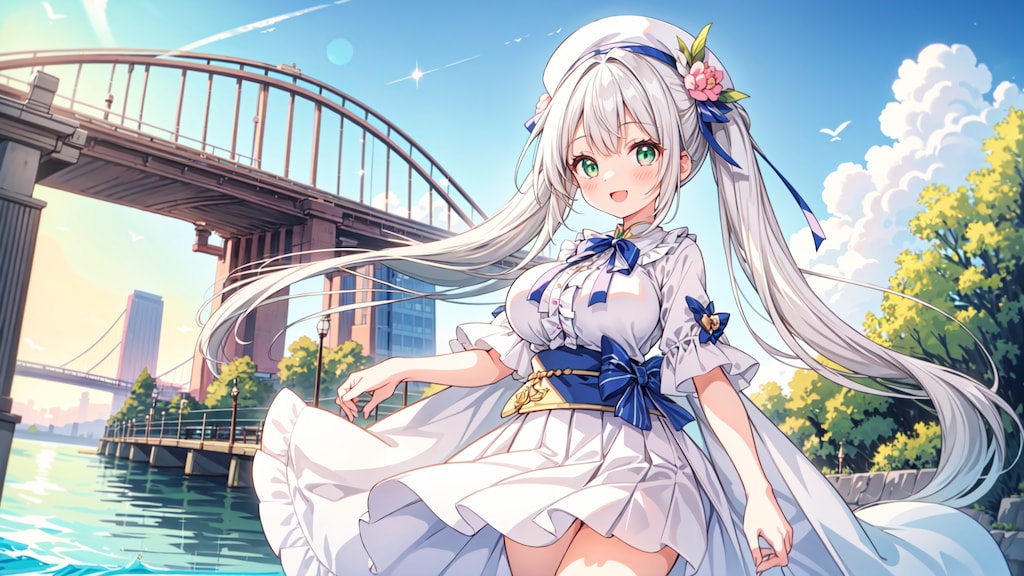 橋をみながら