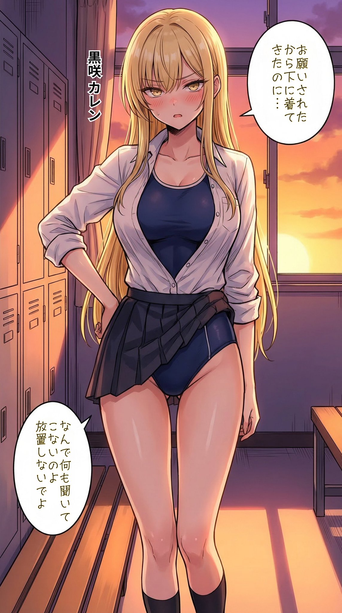 制服の下にスク水を着てきた一軍ギャルズ