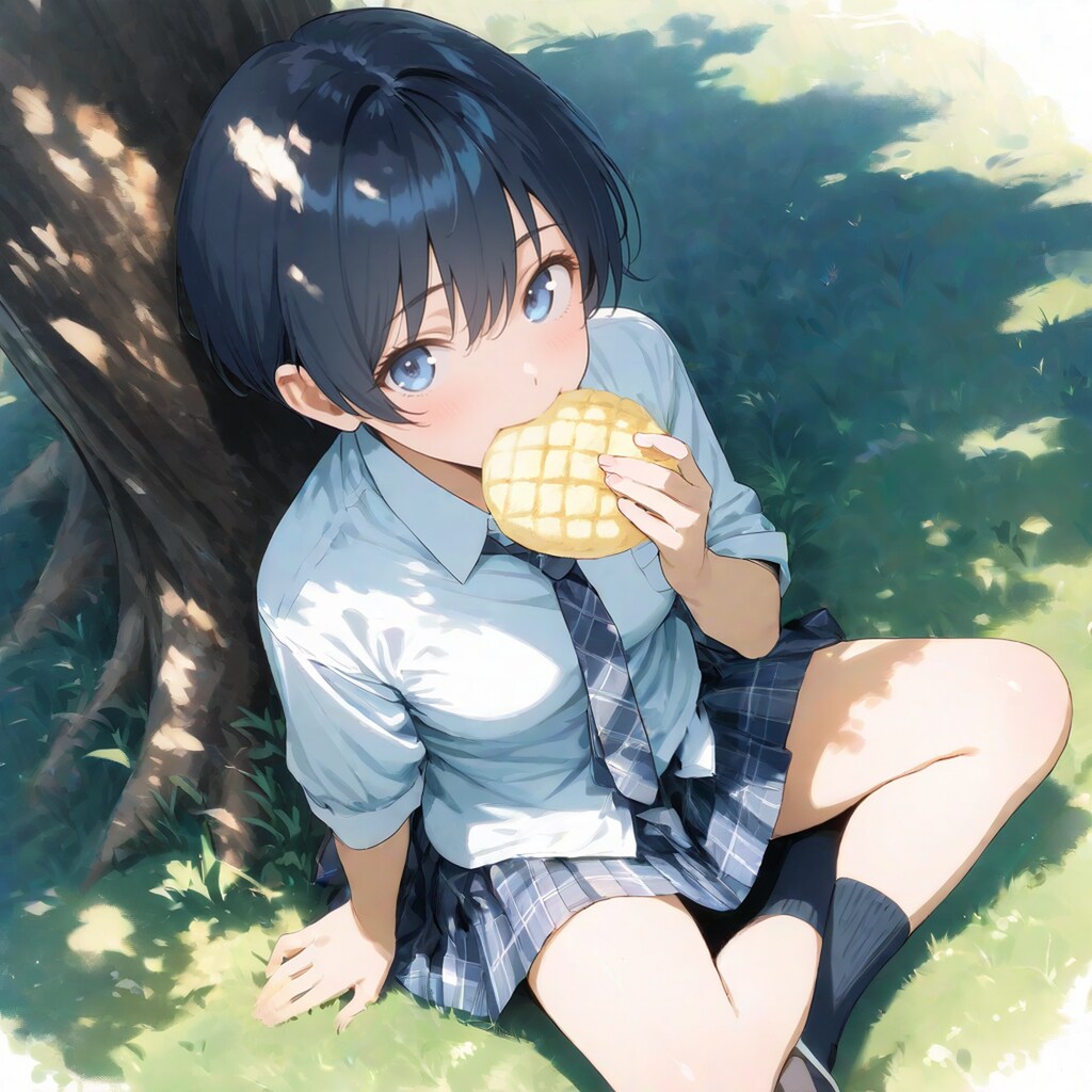 お昼ご飯にメロンパン