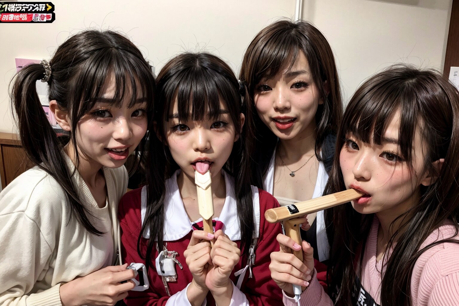 ペロペロする美女たち