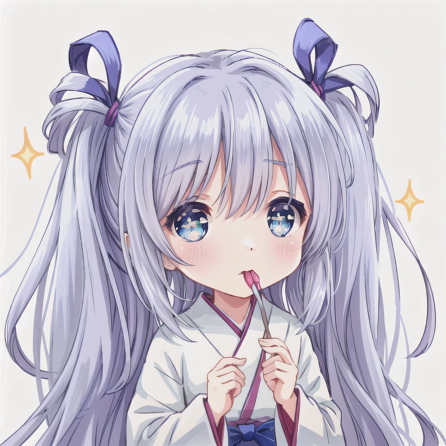 紫髪ロングのミニキャラ６ | の人気AIイラスト・グラビア