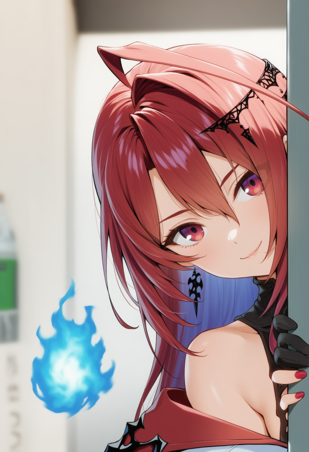 エリザベスちゃんが物陰からジッと見つめているだけ