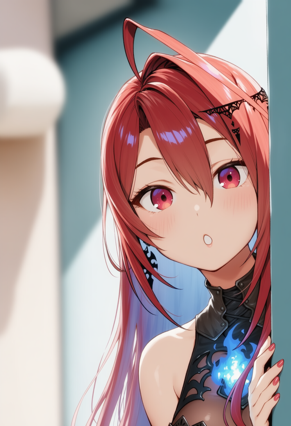 エリザベスちゃんが物陰からジッと見つめているだけ