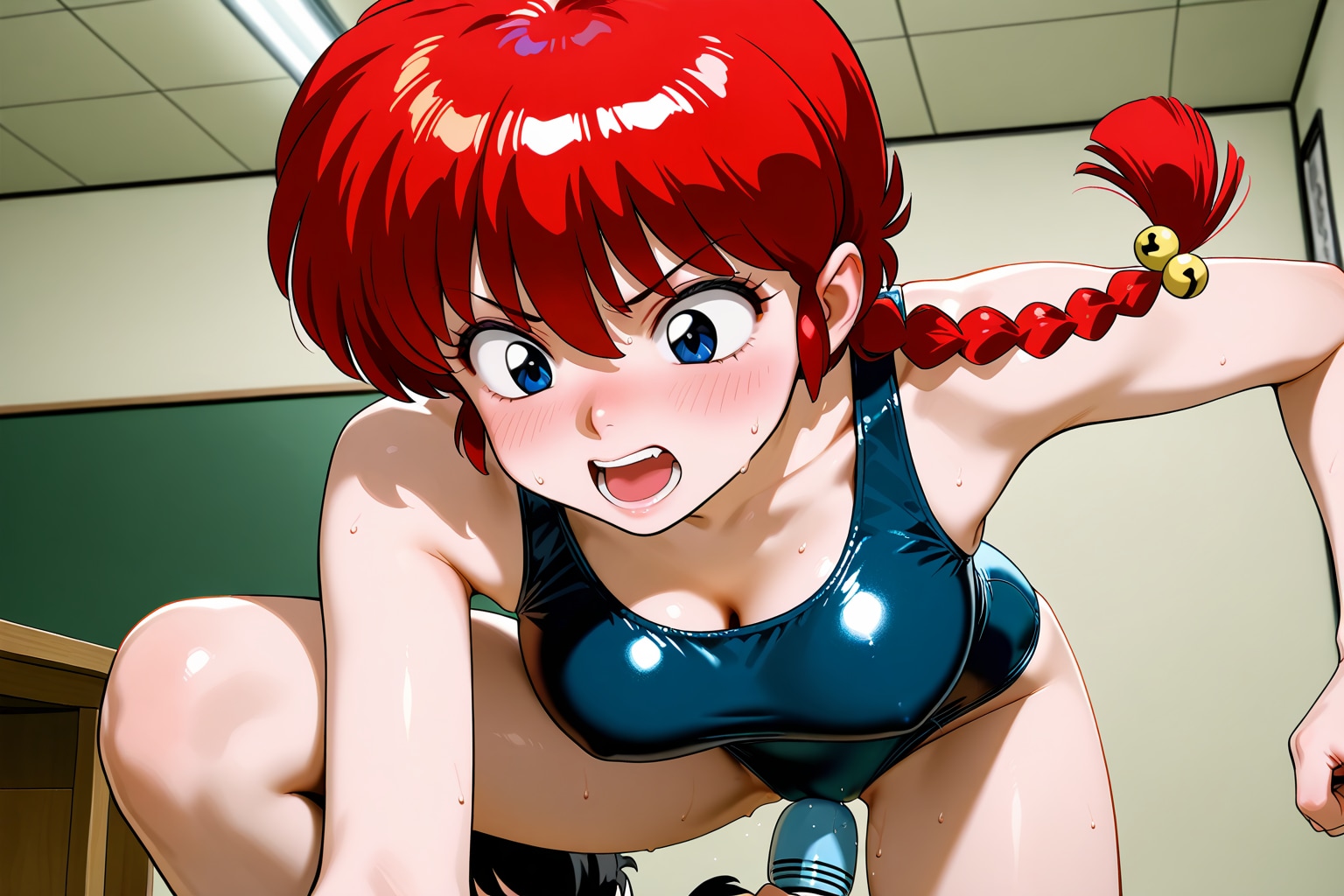 教室で…