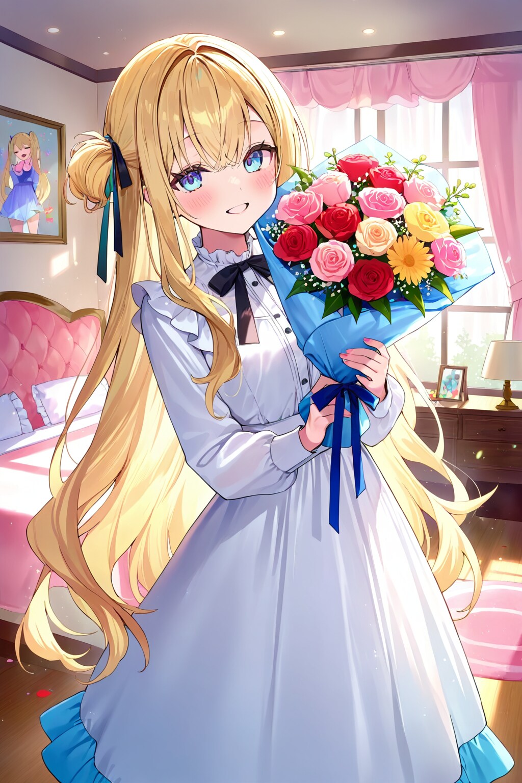 少女と花束その2 | の人気AIイラスト・グラビア