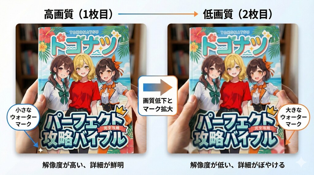 ダウンロード時の画質低下を回避したい (Androidアプリ版Gemini)