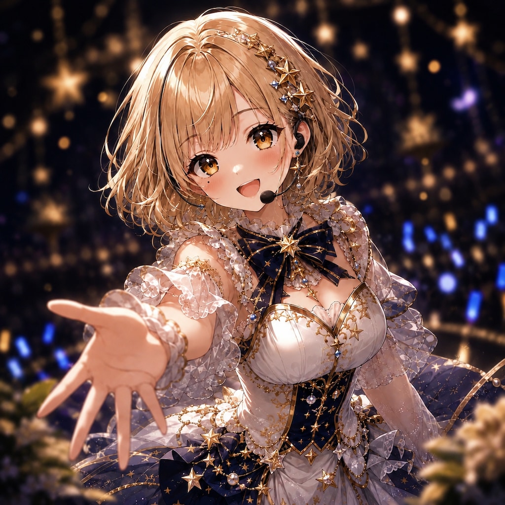 夜空のようなステージでソロライブ