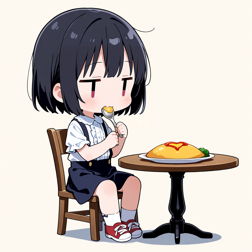 オムレツ or オムライス を食べる