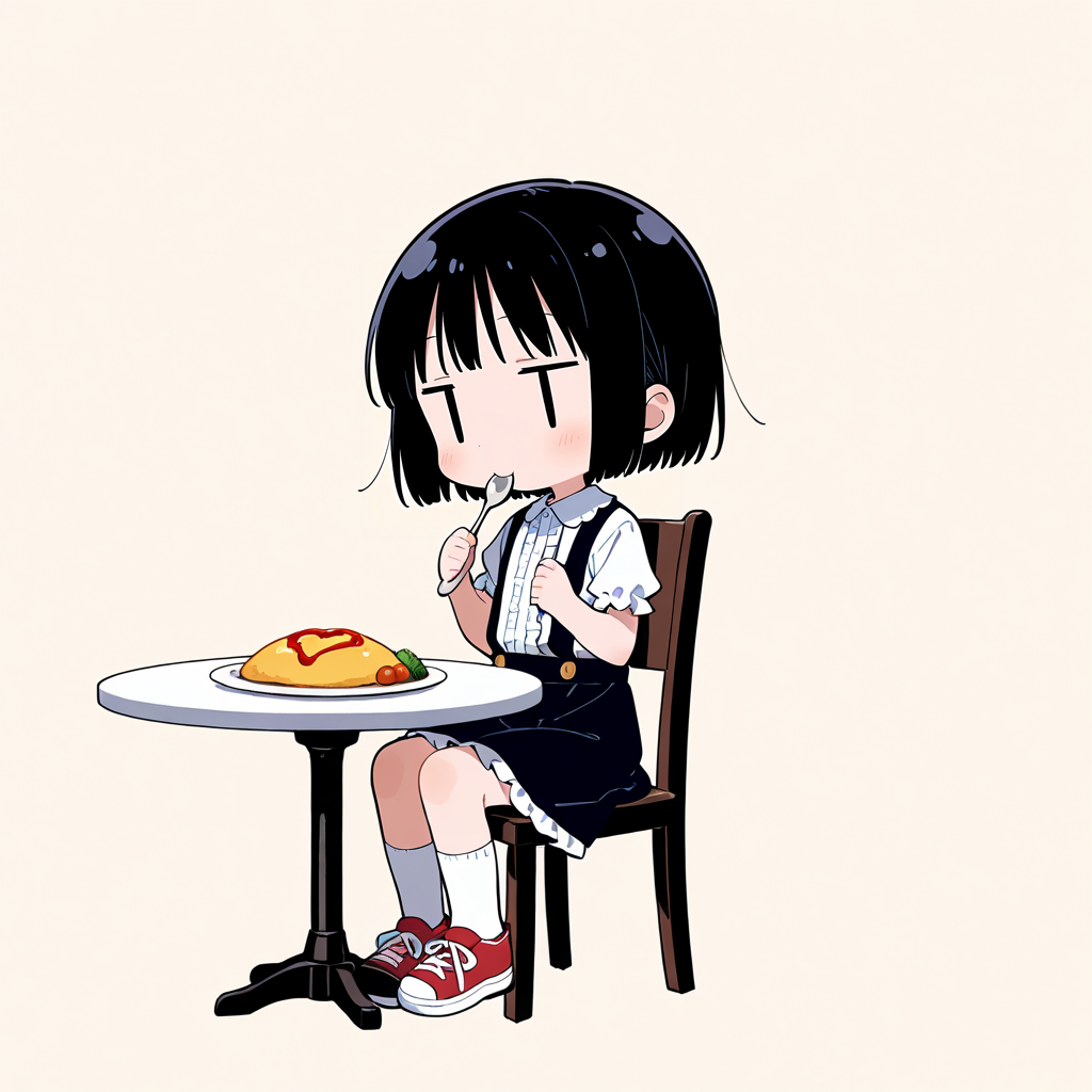 オムレツ or オムライス を食べる