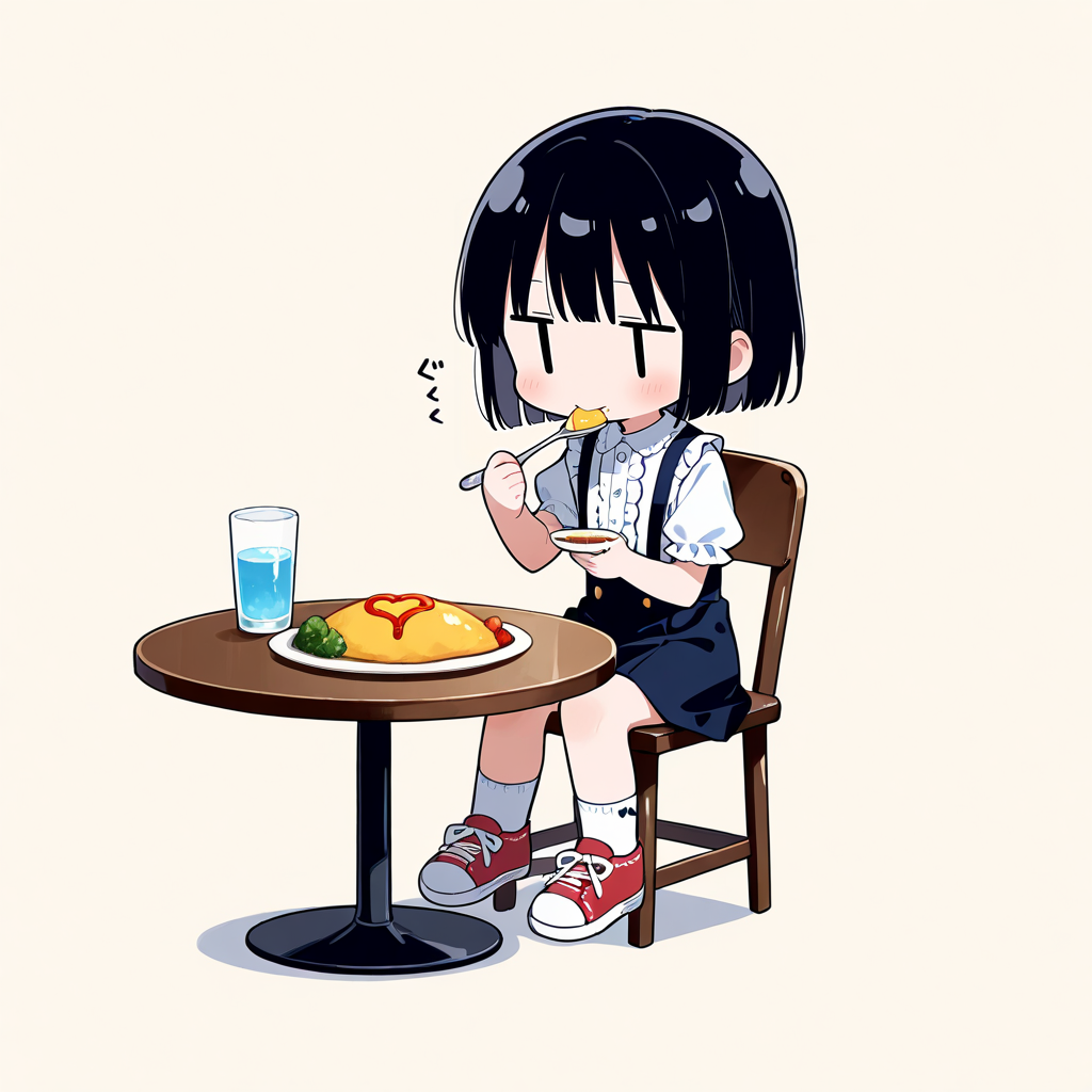 オムレツ or オムライス を食べる